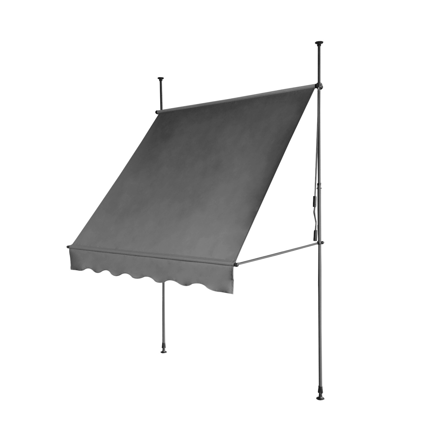 Svita Klemmmarkise Balkonmarkise Sonnenschutz Handkurbel ohne Bohren 150x300cm Dunkelgrau