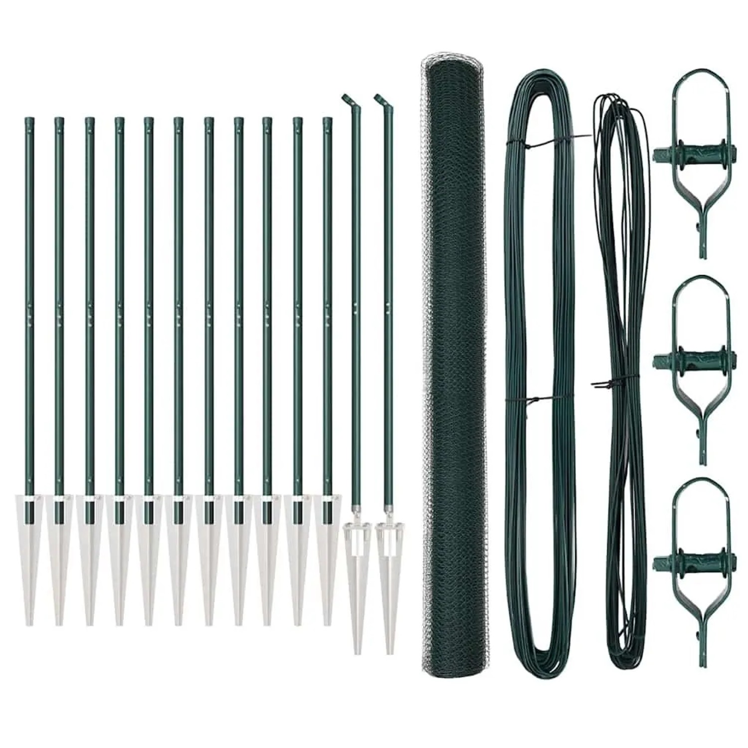 vidaXL Zaunpfosten Grün 25 x 1,5 m 13 mm Maschenweite Stahl 3353106 günstig online kaufen