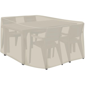 Tepro Abdeckhaube für rechteckige Sitzgruppe, beige, schützt Gartenmöbel vor Witterungseinflüssen.