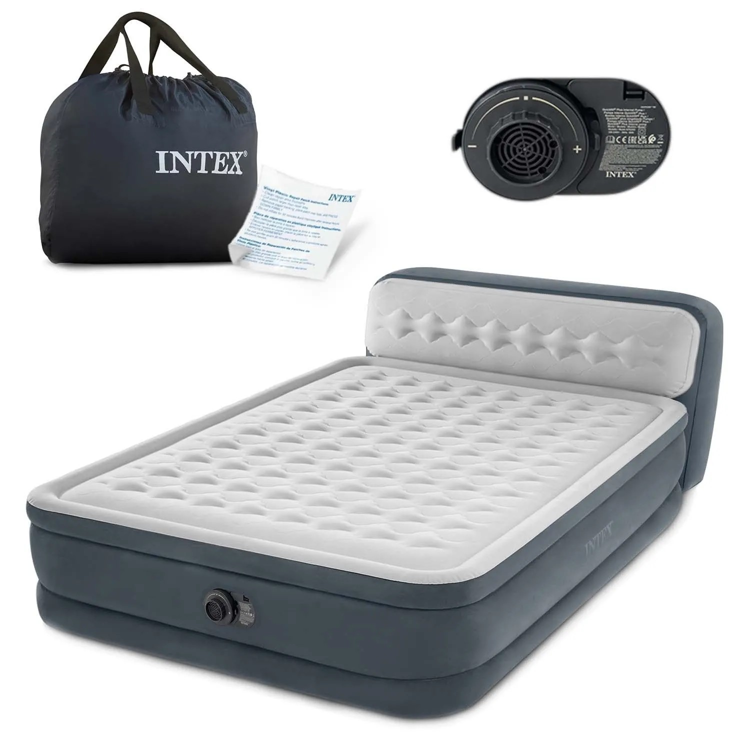 Intex Aufblasbare Matratze 236X152X46 Cm Mit Eingebauter Elektrischer Pumpe 64448
