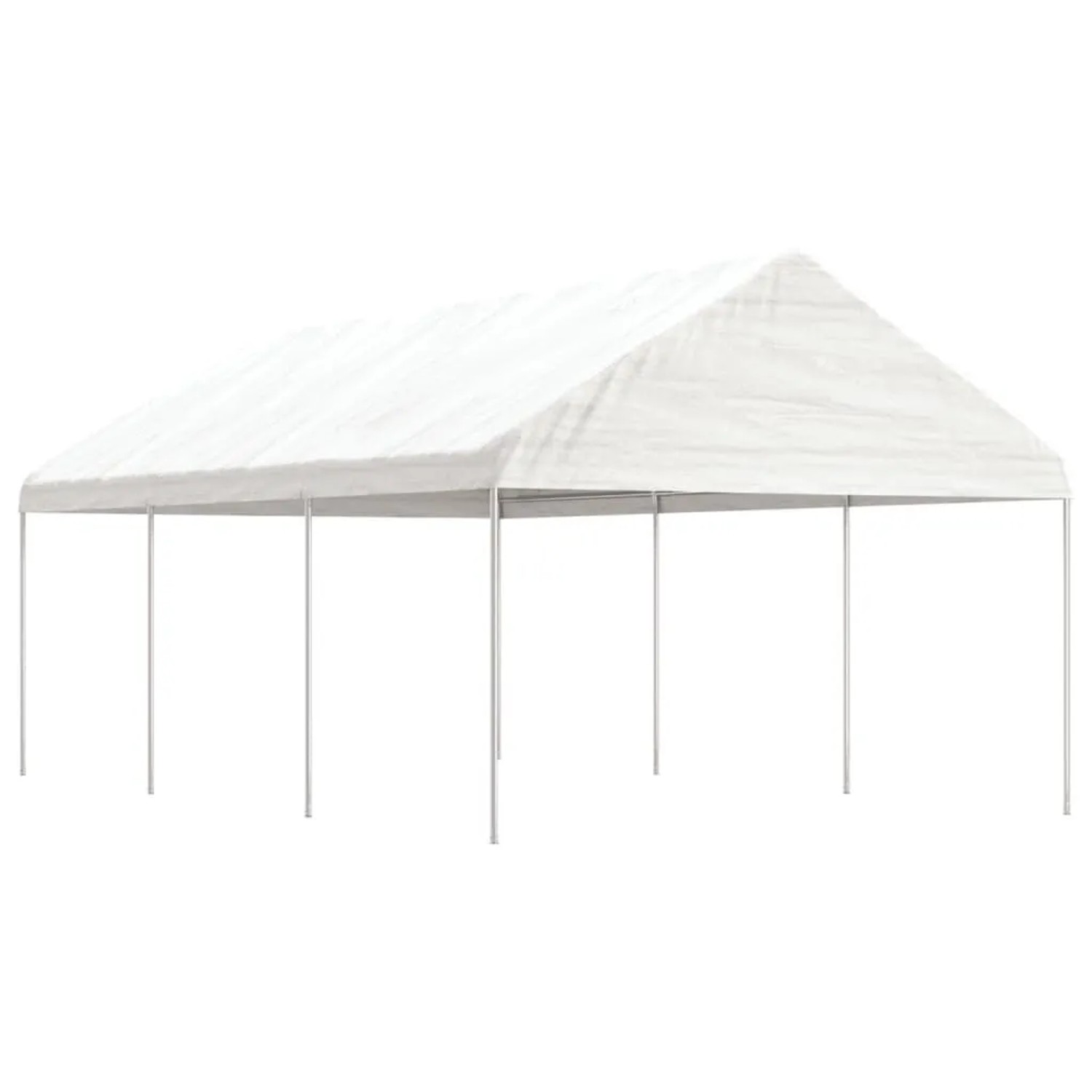 vidaXL Pavillon mit Dach Weiß 6,69 x 4,08 x 3,22 m Polyethylen 3155511