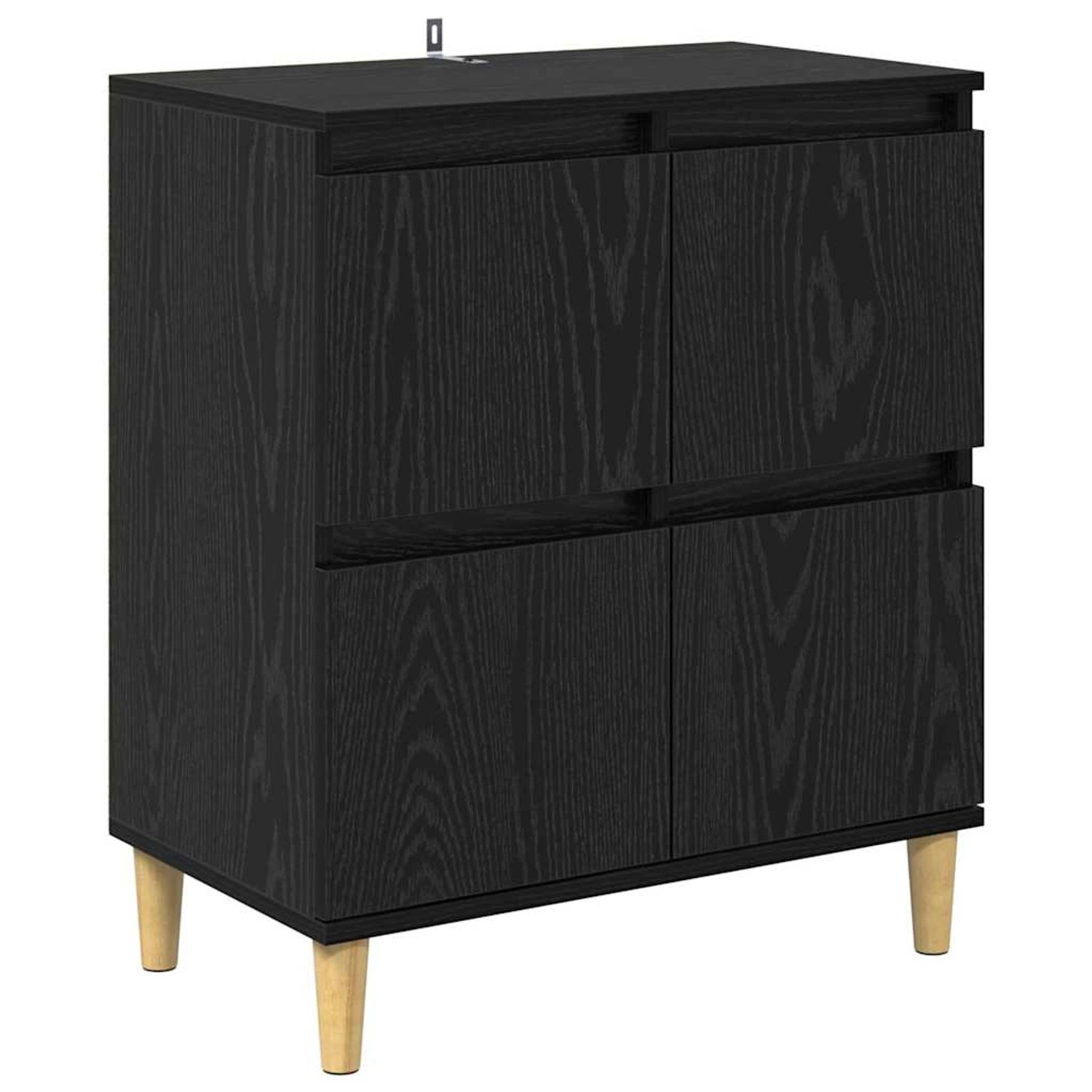 vidaXL Sideboard Schwarz Eichen-Optik 60 x 35 x 70 cm Holzwerkstoff 881265 günstig online kaufen