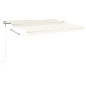 Automatisch einziehbare, creme-farbene Furnicato Markise, 450x350 cm, für Sonnenschutz.