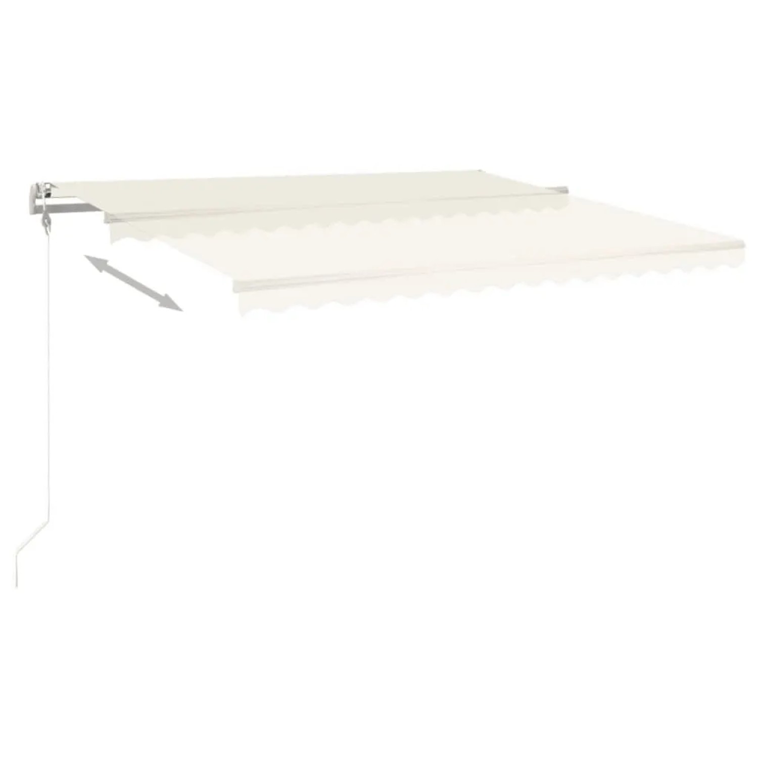 Automatisch einziehbare, creme-farbene Furnicato Markise, 450x350 cm, für Sonnenschutz.