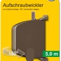 Schellenberg Aufschraubwickler Mini, braun, schwenkbar, mit 5m Rollladengurt für Rollladenantriebe.