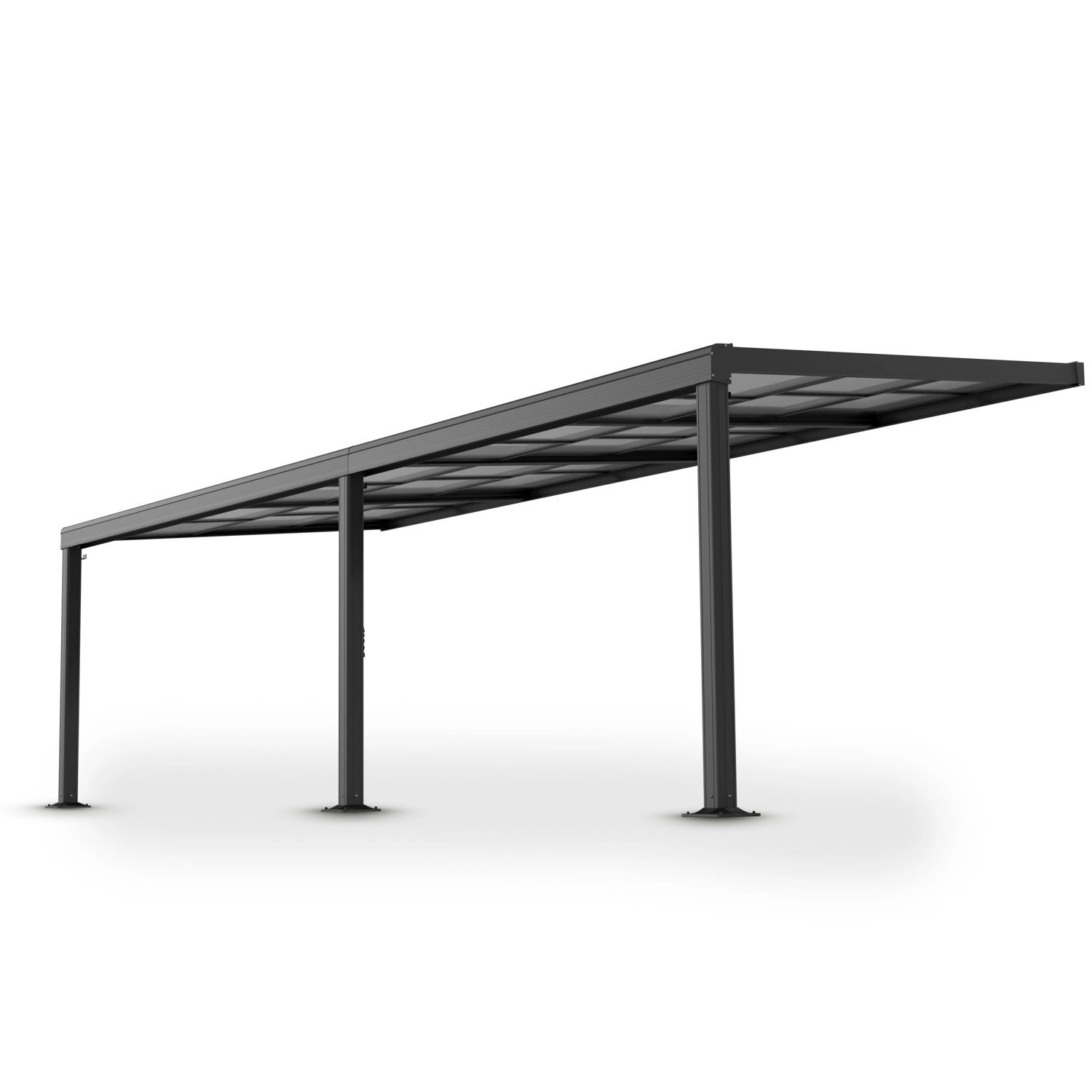 Juskys Terrassendach Jakarta 6x3m mit Polycarbonatplatten Dunkelgrau günstig online kaufen
