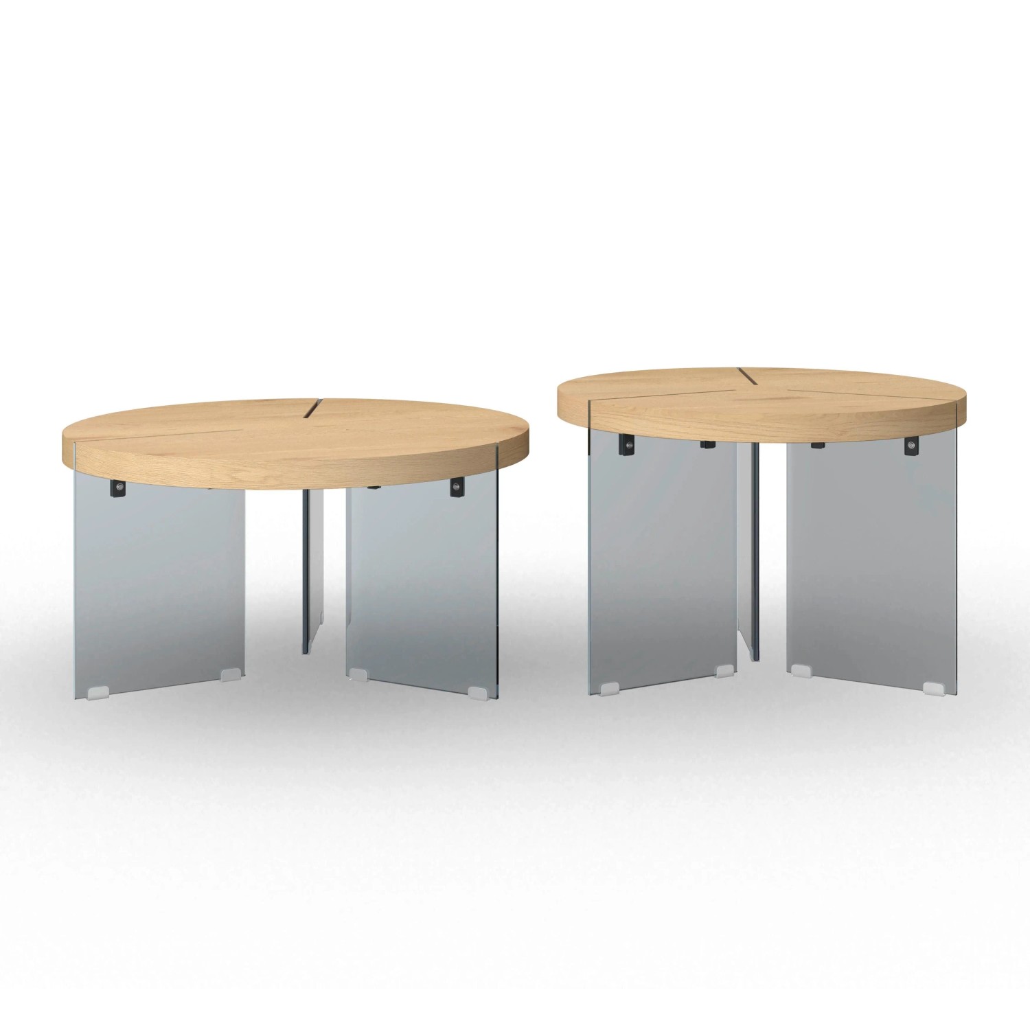 Bessagi Home Couchtisch Moreno Eichefarben/ Grau MDF 2-er Set