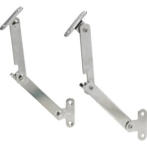 Hettich Mini Klappenhalter, 2er-Set, Stahl vernickelt, 130 mm, für Möbelausstattung.