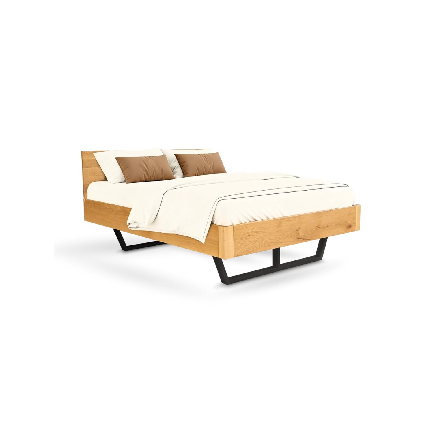 holz4home Massivholzbett Metall 160x200cm