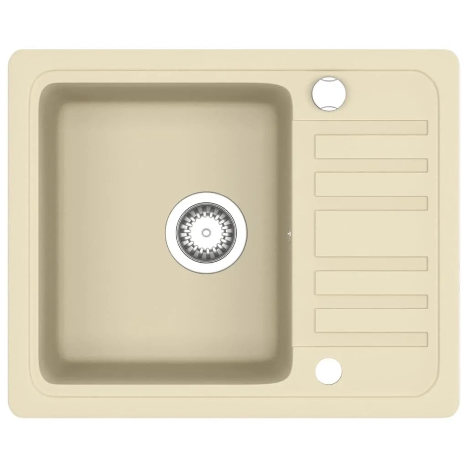 vidaXL Granitspüle Einzelbecken Beige 144860