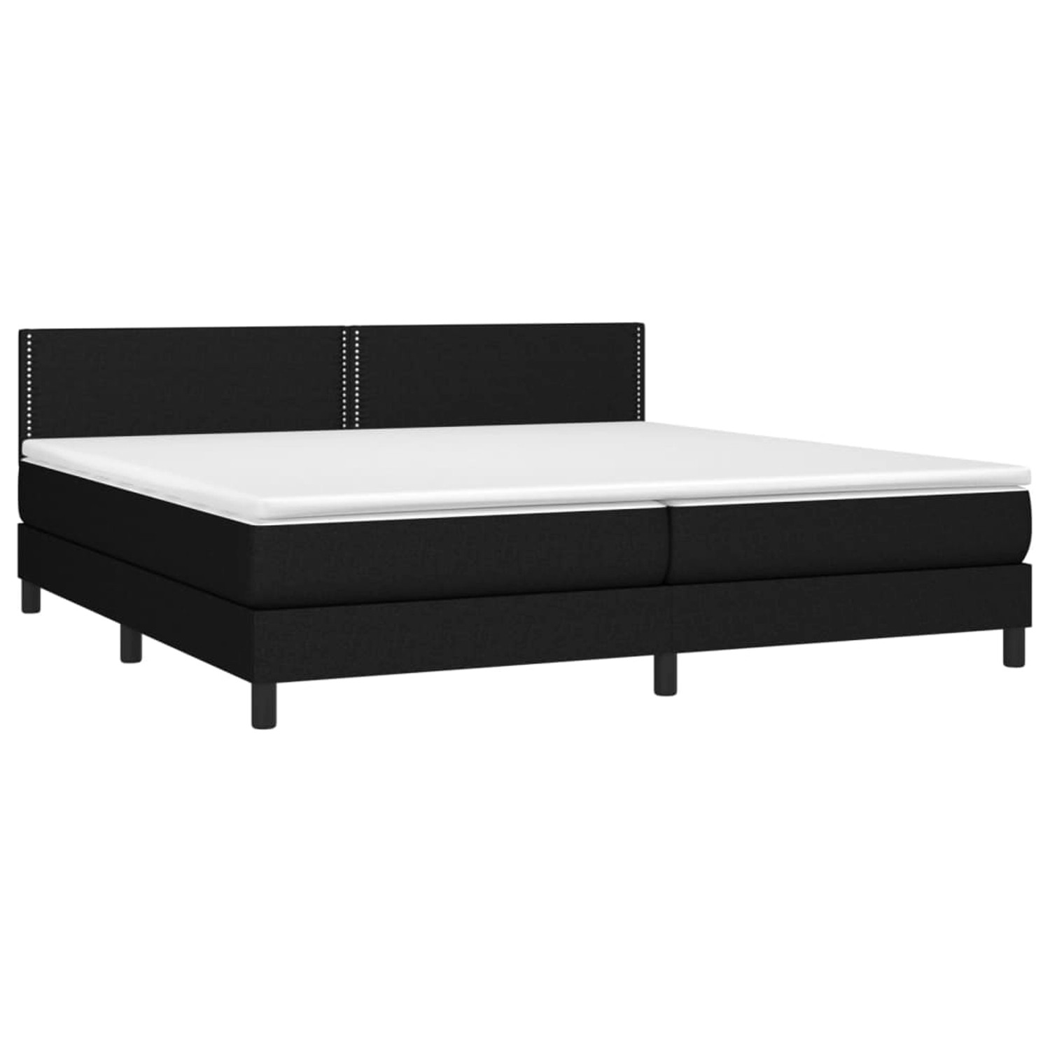 vidaXL Boxspringbett mit Matratze & LED Schwarz 200x200 cm Stoff 3133103 günstig online kaufen