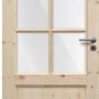 Radex Landhaus Zimmertür Kiefer, 610x1985 mm, links, mit klarem Glas