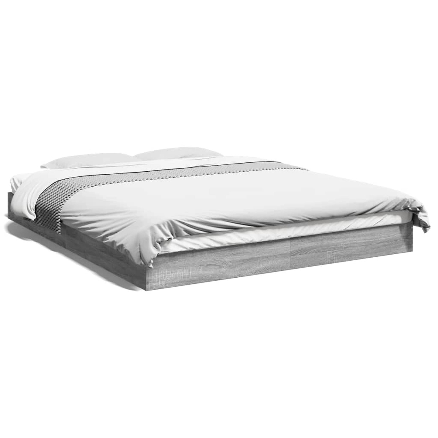 vidaXL Bettgestell Grau Sonoma 150x200 cm Holzwerkstoff 842019 günstig online kaufen
