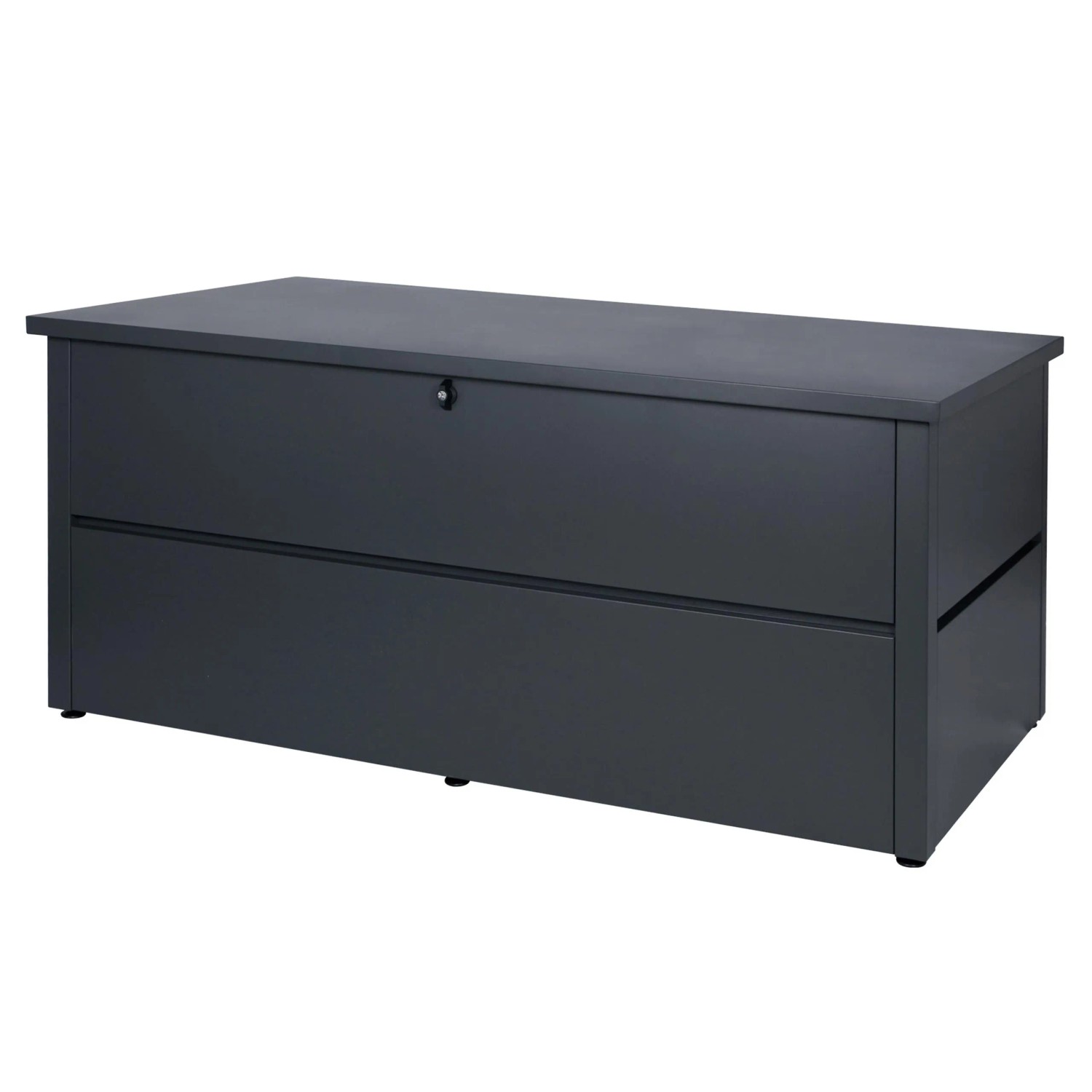 Proregal Gartentruhe HxBxT 69x165x85cm Wasserdicht Metall Edelstahl 692L Anthrazit Aufbewahrungsbox Auflagenbox Truhe