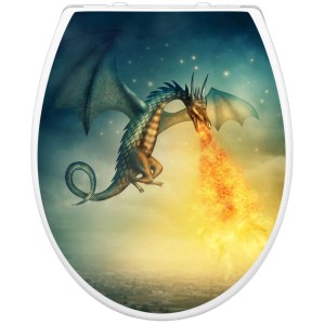 Banjado WC-Sitz mit Kindersitz und Drachen Motiv. WC-Deckel mit Absenkautomatik.