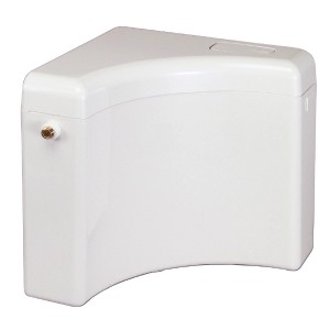 Sanitop-Wingenroth Eck-Spülkasten Classic, weiß, mit Spül-Stopp-Taste für Stand-WC.