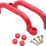 SwingKing Handgriffe, rot, 2 Stück, mit Befestigungsmaterial für Gartenspielgeräte.