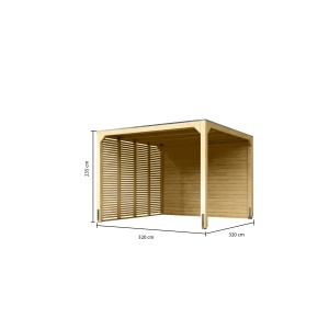 CHILLROI Pavillon Promjna, naturbelassen, 320x320 cm, aus Leimholz. Premium Qualität für Ihren Garten.