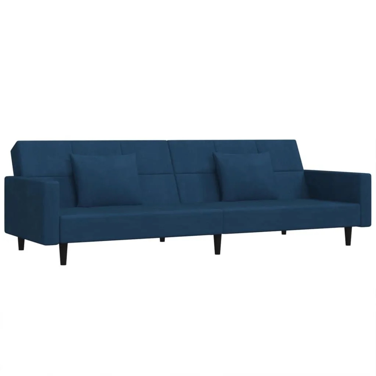 vidaXL Schlafsofa 2-Sitzer mit 2 Kissen Blau Samt 375815 günstig online kaufen