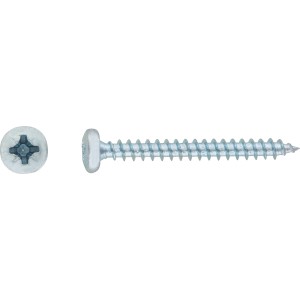 Halbrundkopf Spanplattenschraube, 4x12 mm, PZ-Antrieb, 50 Stück, verzinkt.