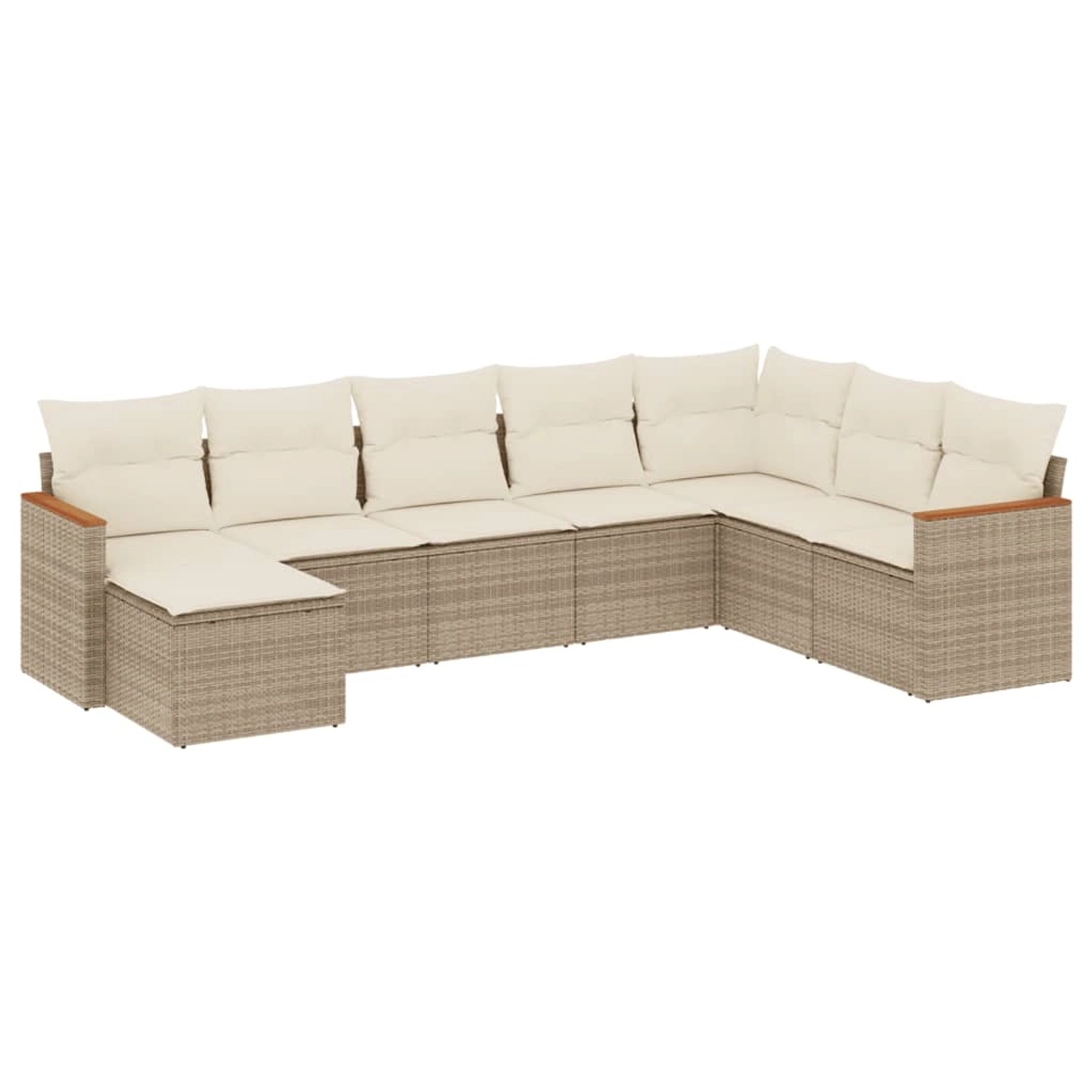 vidaXL 8-Tlg Garten-Sofagarnitur mit Kissen Beige Poly Rattan 3258649 günstig online kaufen