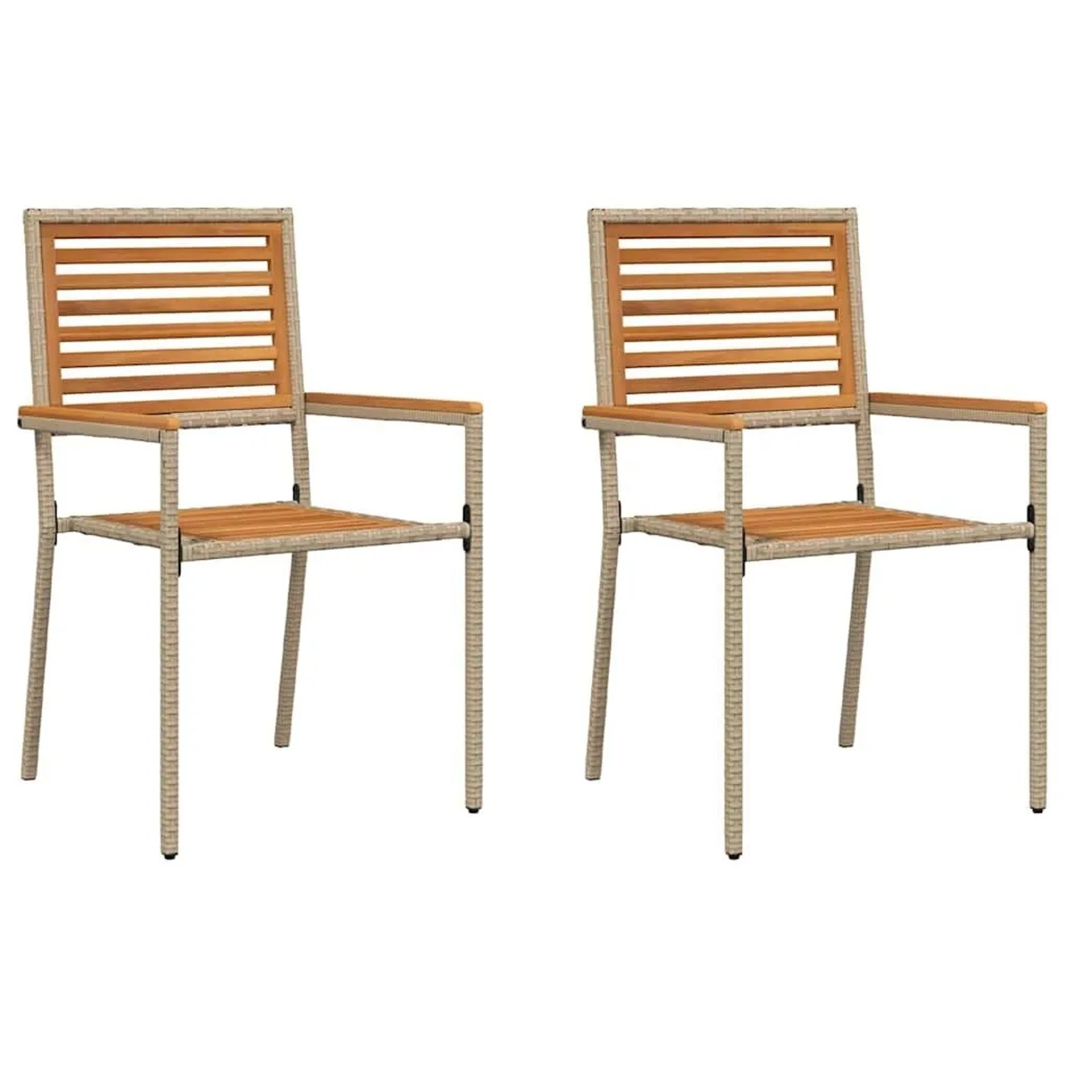 vidaXL Garten Stapelstühle 2 Stk Braun und Beige 42006824