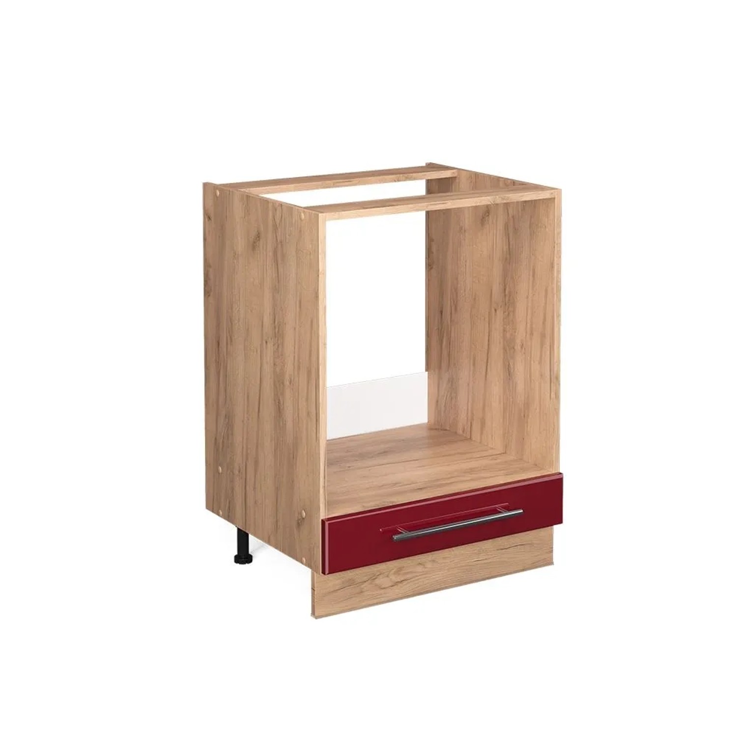 Vicco Herdumbauschrank Fame-Line Bordeaux Hochglanz Goldkraft Eiche 60 cm ohne Arbeitsplatte