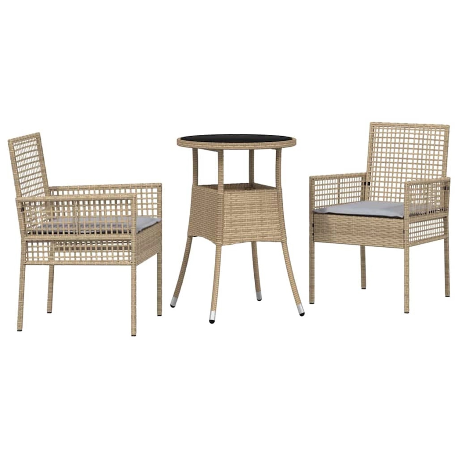 vidaXL Garten Essgruppe 3-Tlg Beige Poly Rattan 3334947 günstig online kaufen