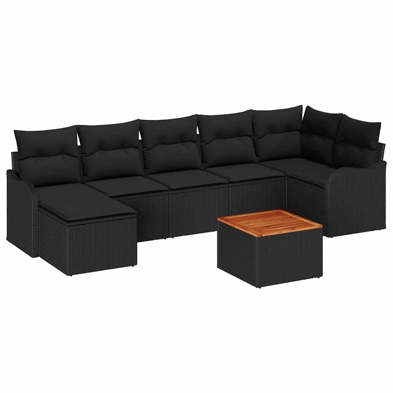 vidaXL Garten-Sofa-Set 8-Tlg Schwarz Poly Rattan 3347485 günstig online kaufen