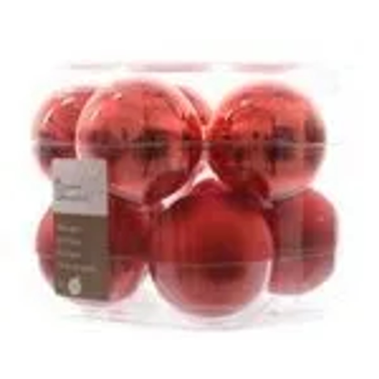 Kaemingk Weihnachtsbaumkugeln Glas  6 cm 10 Stueck Weihnachtsrot Matt Glaenzend