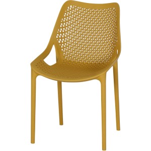 Siena Garden Stapelsessel District in Senfgelb, Gartenstuhl mit modernem Design und hoher Belastbarkeit.