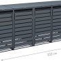 Westmann Mülltonnenbox Kubus, 5er Box für 240 l Tonnen, Metall Anthrazit, 116x332x80 cm.