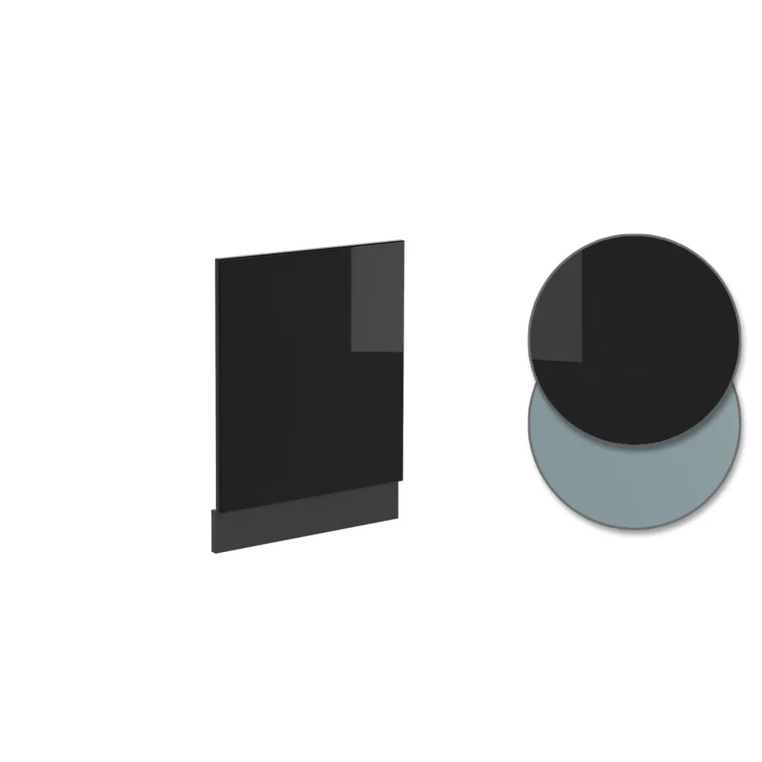 Vicco Frontblende R-Line, schwarz hochglanz/anthrazit, 45 cm, für Küchenschrank.