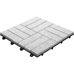 Florco Naturstein Klickfliese Stone Granit, 30x30cm, 4er-Set für Terrasse und Gehwege.