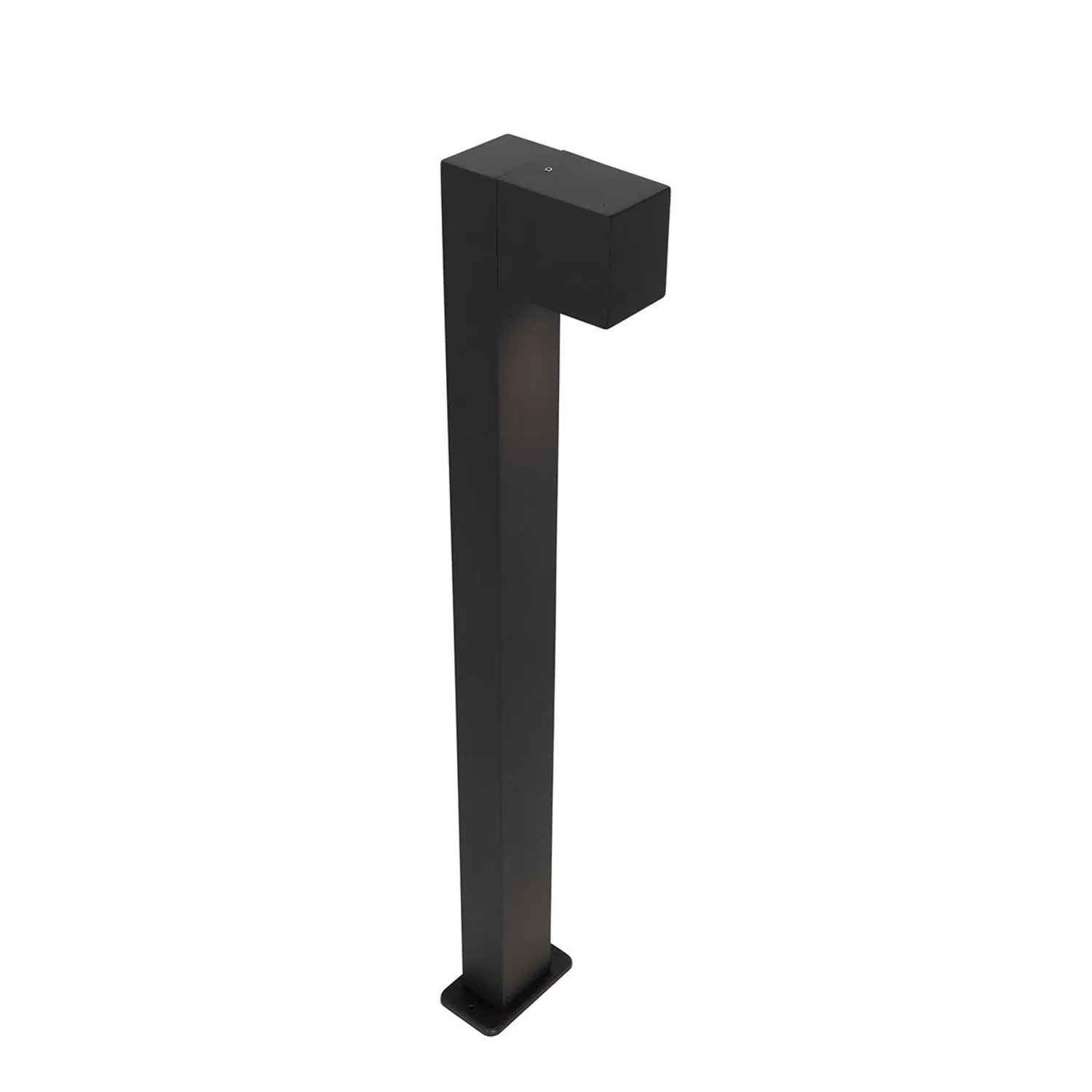 Schwarze, industrielle QAZQA Baleno Stehleuchte für den Außenbereich, 80 cm hoch.