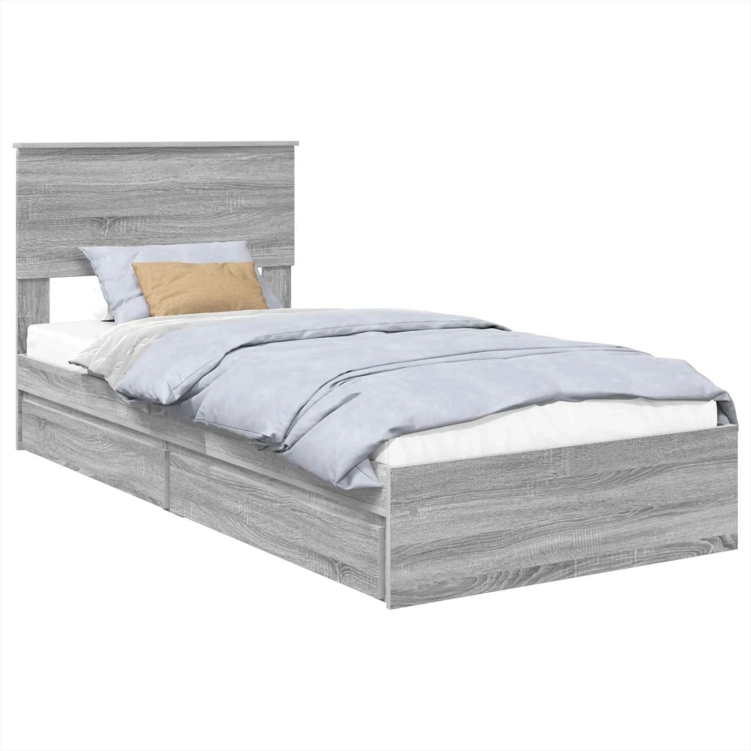 vidaXL Stauraumbett Grau Sonoma 75 x 190 cm Holzwerkstoff 3408513 günstig online kaufen