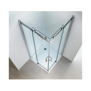 Eck-Duschkabine Glaszentrum Hagen 90x90cm mit Schiebetür aus 8mm ESG Glas.