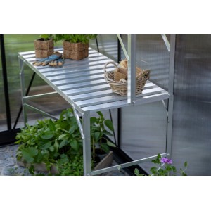 Halls Tisch Standalone, 121x52cm, aus Aluminium. Praktischer Arbeitstisch für Gewächshaus & Garten.