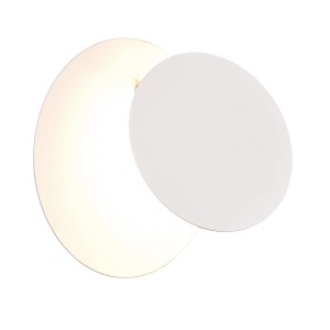Moderne, runde Trio LED-Wandlampe Mio in Weiß matt mit indirekter Beleuchtung.