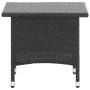 Schwarzer vidaXL Beistelltisch aus Poly Rattan, 50x50x47 cm, ideal für Garten und Terrasse.