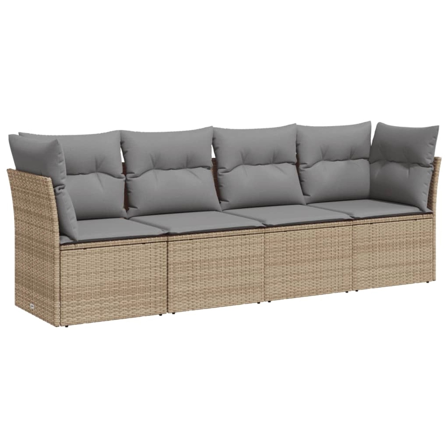 vidaXL 4-tlg Garten-Sofagarnitur mit Kissen Beige Poly Rattan Modell 25