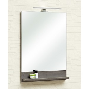 Pelipal Quickset 328 LED-Aufsatzleuchte in Chrom über Spiegel mit Ablage.