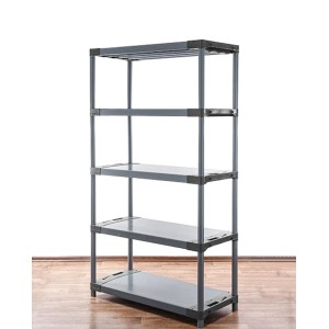 Graues PROREGAL Kunststoffregal Grey Bear Tall mit 5 Böden, Fachlast 120kg.