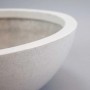 Eleganter, runder Pflanzkübel Schale aus Fiberglas in Perlmutt-Weiß, Durchmesser 46cm.