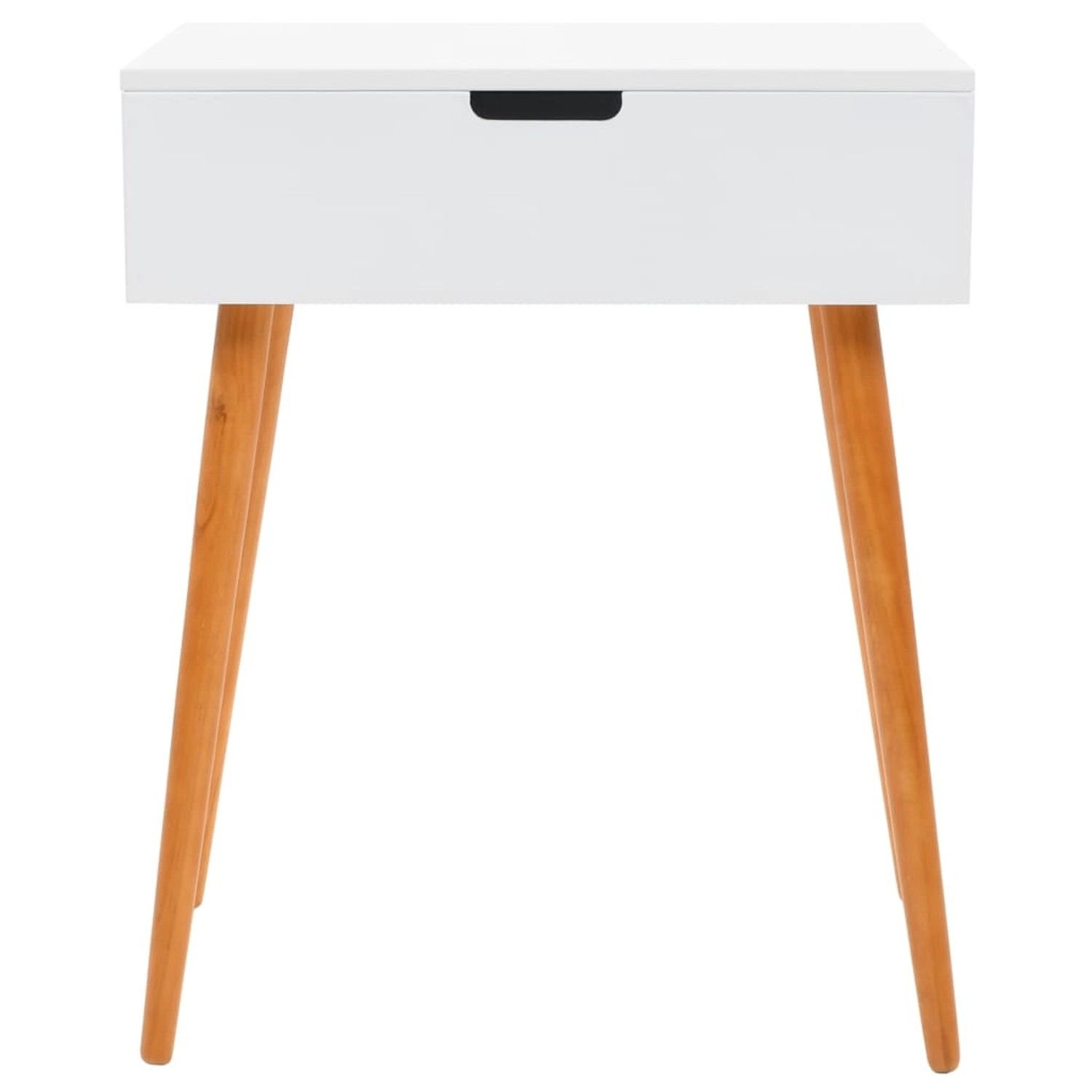 vidaXL Schminktisch mit Spiegel, weißes MDF, Holzbeine, 60x40x75 cm. Ideal für Schlaf- oder Ankleidezimmer.