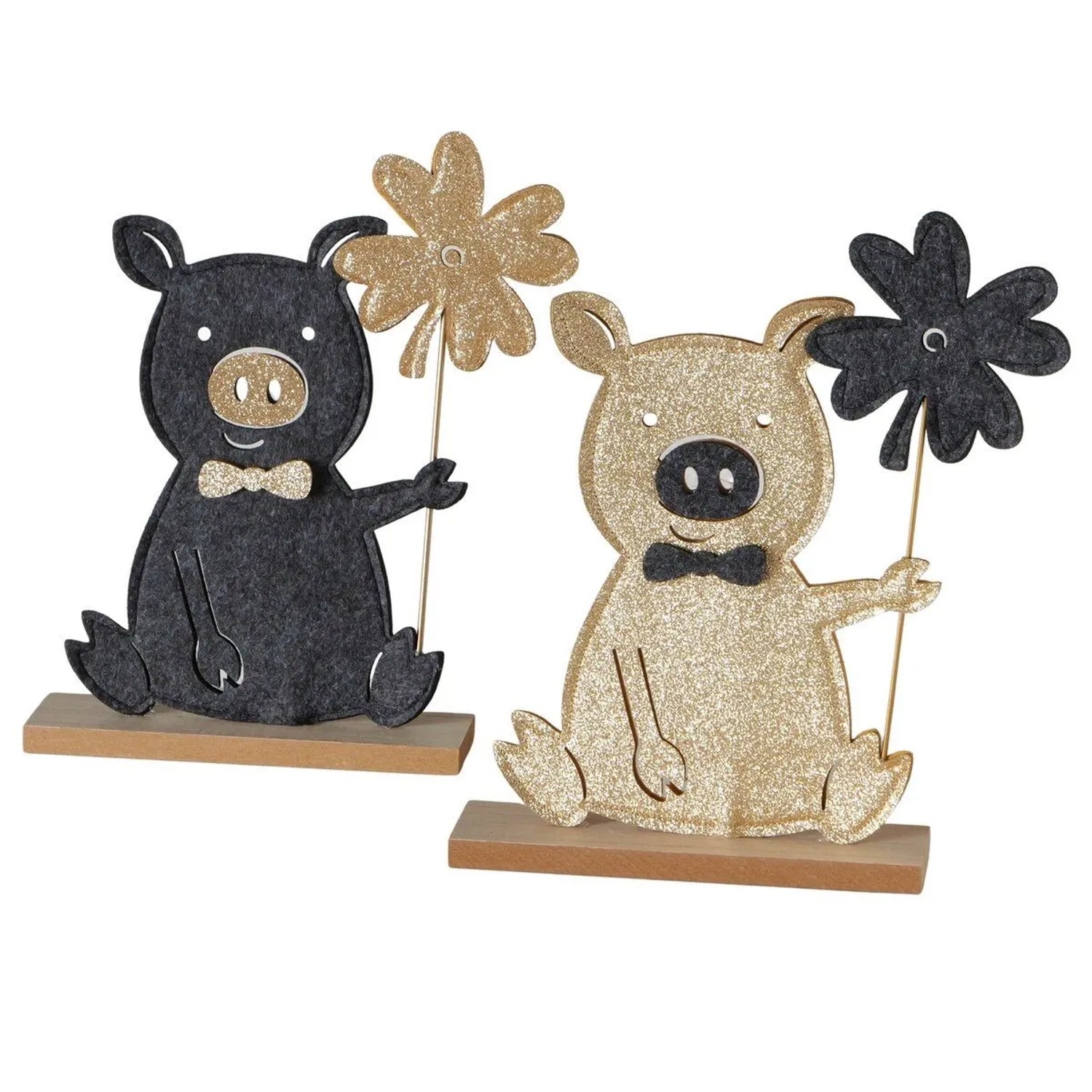 Boltze Deko-Figur Peggy Schwein mit Kleeblatt Höhe 26 cm 2-fach Sortiert