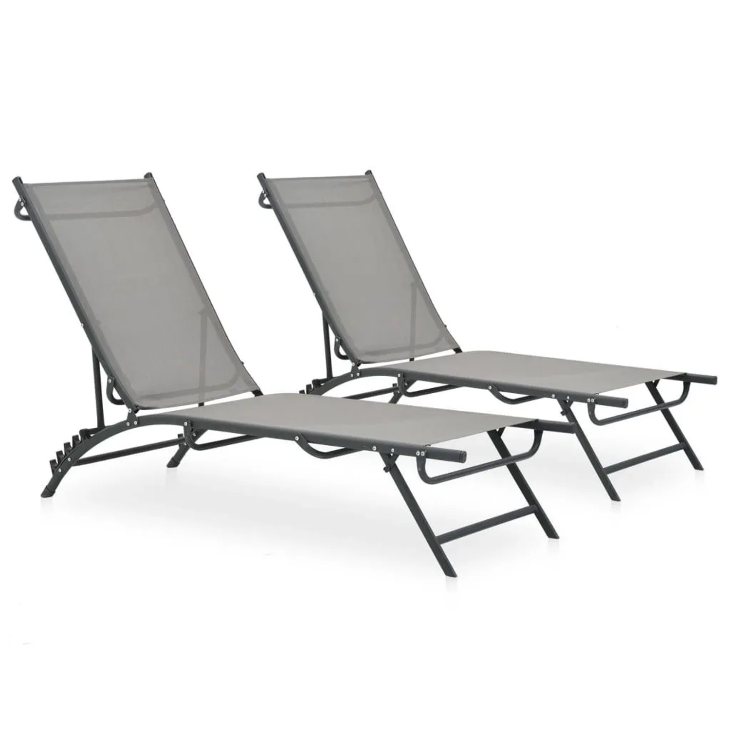 Furnicato Sonnenliegen 2 Stk Textilene Und Stahl