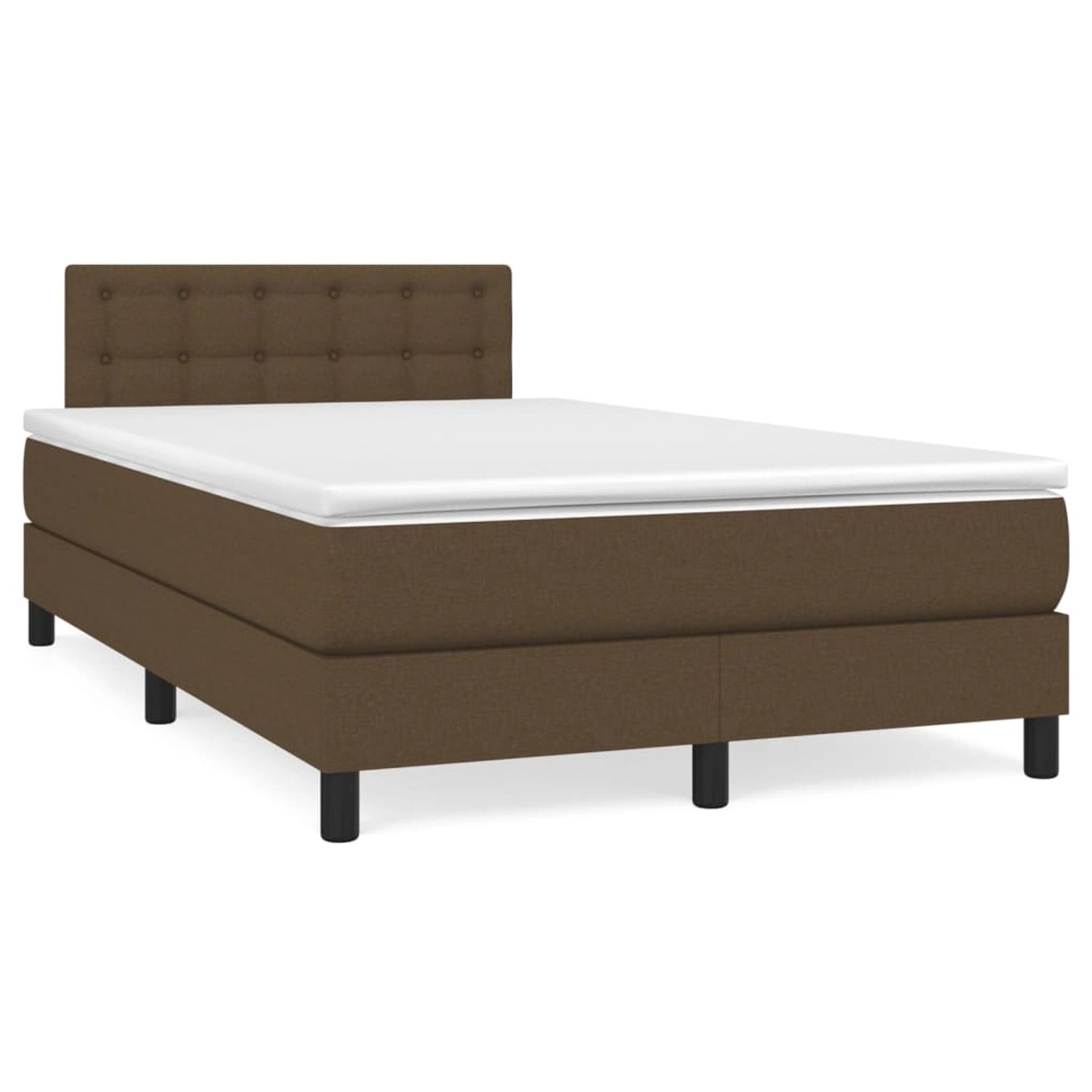 vidaXL Boxspringbett mit Matratze Dunkelbraun 120x200 cm Stoff1389599 günstig online kaufen