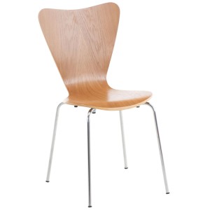 DELUKE Besucherstuhl BERLIN Holz Eiche 45x49x85cm Konferenzstuhl Wartezimmerstuhl Bürostuhl