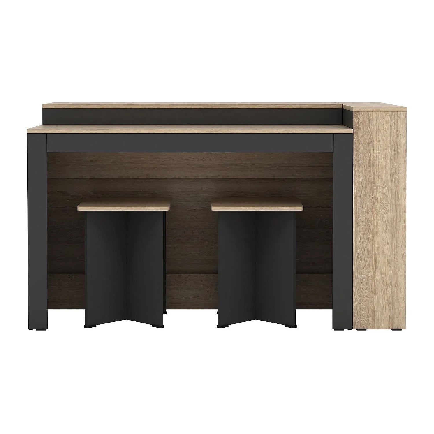 Vente-unique Kücheninsel Nusice Schwarz  Naturfarben Hell 138.7 cm